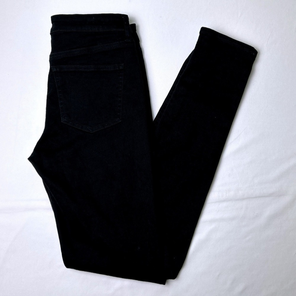 Uniqlo Womens Mid Rise Skinny Stretch Denim Pants Size 27/4 Black Minimalist